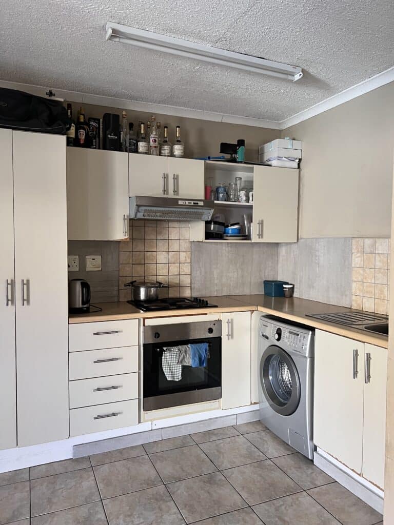 A modern starter home in a middle-income Windhoek neighbourhood with natural lighting.